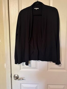 Black Open-Front Cardigan